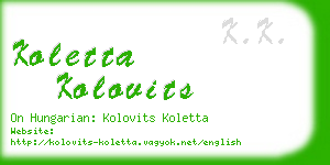 koletta kolovits business card